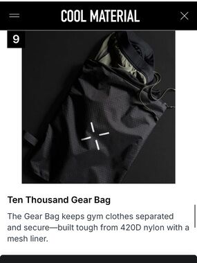 NWT Ten Thousand Gear Bag The Gear Bag